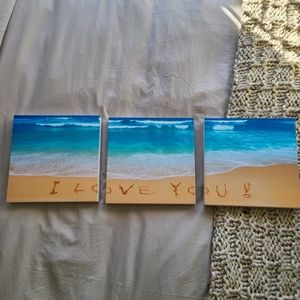 "I Love You" 3-piece wall art
